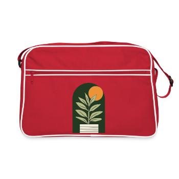 Plante solaire vert foncé - Sac Retro - rouge/blanc - Devant
