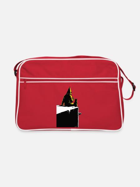Coffeenaut auf der Spitze - Retro Tasche - Rot/Weiß