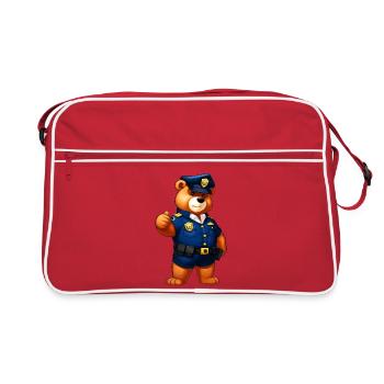 Bären Polizei - Retro Tasche - Rot/Weiß - Vorne