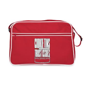 Keksdose – Cookie Tins Have Trust Issues - Retro Tasche - Rot/Weiß - Vorne