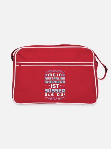 Australian Dog Dog Saying - Retro Bag - red/white - Front