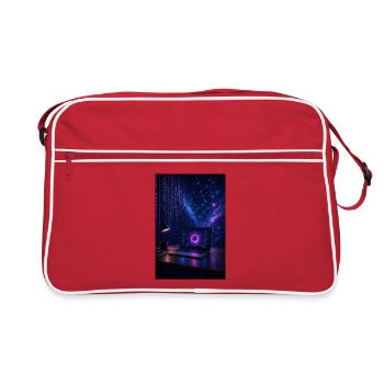 Der Code der Matrix: Zeit für die Nachteule - Retro Tasche - Rot/Weiß - Vorne