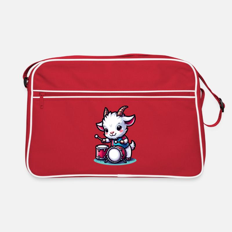 Cute goat drumming on the farm Retro Bag
