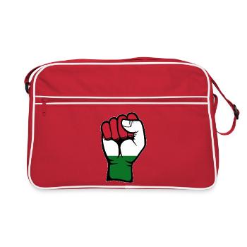 Ungarn Flagge Faust Hand - Retro Tasche - Rot/Weiß - Vorne