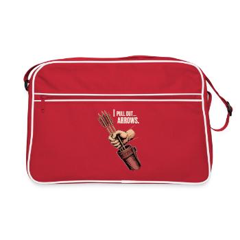 Humour tir à l’arc : je sors des flèches - Sac Retro - rouge/blanc - Devant