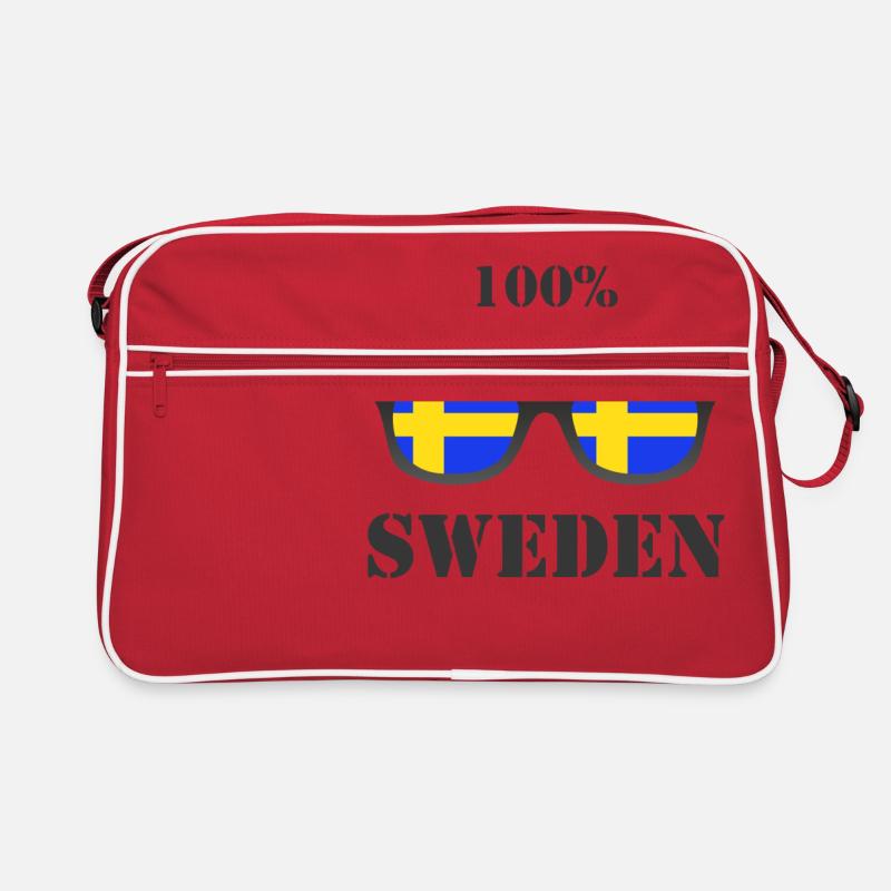 made in sweden - Retro Tasche - Rot/Weiß