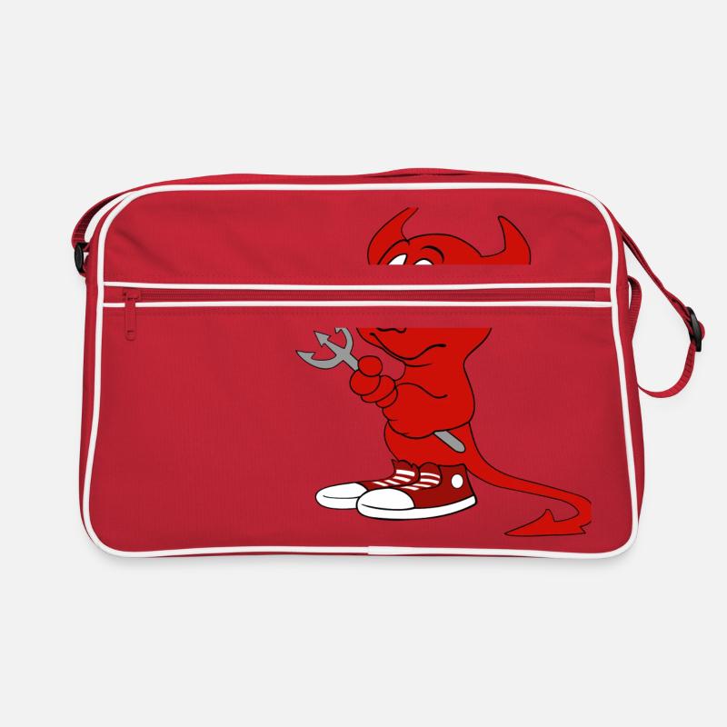 Teufel - Retro Tasche - Rot/Weiß