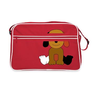 Petits animaux de chien colorés mignons animaux de compagnie enfants - Sac Retro - rouge/blanc - Devant