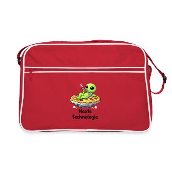 High tech – Alien relax and quirky humor - Retro Bag - red/white - Front