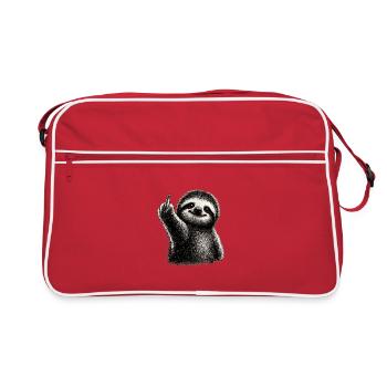 Naughty Sloth Middle Finger - Retro Bag - red/white - Front