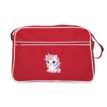 Licorne mignonne - Sac Retro - rouge/blanc - Devant