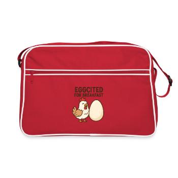 Eggcited for Breakfast Chicken Design - Retro Bag - red/white - Front