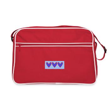 HEART. HEARTS. VALENTINE'S DAY. LOVE. LOVE. COUPLE. - Retro Bag - red/white - Front