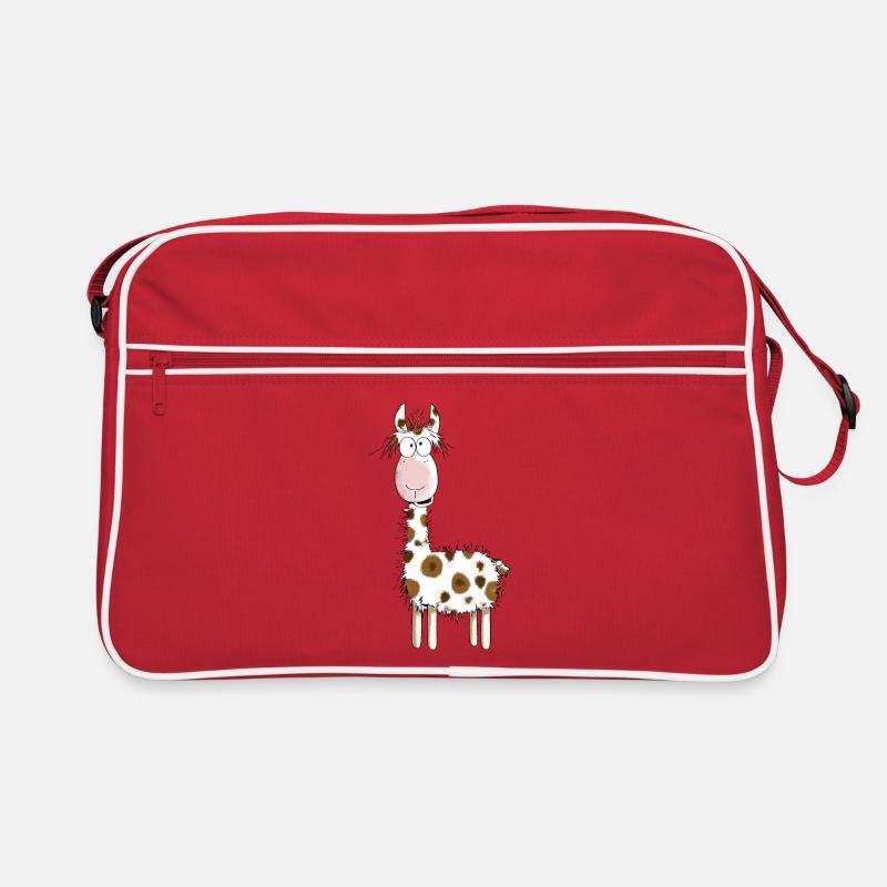 Crazy Lama - Lamas - Alpaka - Comic - Geschenk Retro Tasche