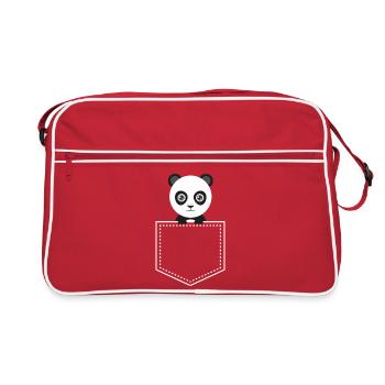 Pocket Panda - Panda Panda - Retro Bag - red/white - Front