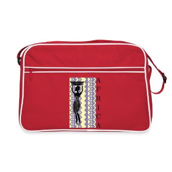 Silhouette africaine avec panier - Sac Retro - rouge/blanc - Devant
