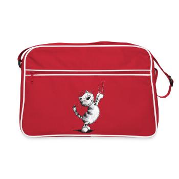 Drôles de griffures de chat - Sac Retro - rouge/blanc - Devant