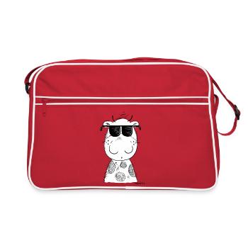 Vache cool I vache avec des lunettes de soleil - Sac Retro - rouge/blanc - Devant