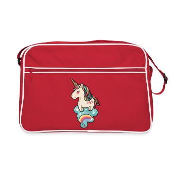 Pastel Unicorn Rainbow Dream - Retro Bag - red/white - Front