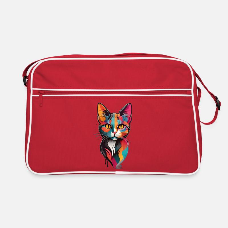 Visage de chat coloré Sac Retro