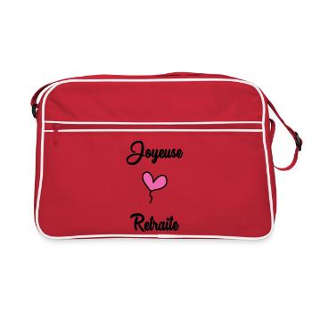 RETRAITE. BONNE RETRAITE. JOYEUSE RETRAITE - Sac Retro - rouge/blanc - Devant