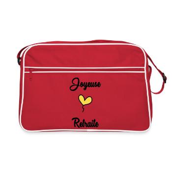 RETRAITE. BONNE RETRAITE. JOYEUSE RETRAITE - Sac Retro - rouge/blanc - Devant