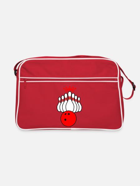 Roi du bowling - Sac Retro - rouge/blanc - Devant