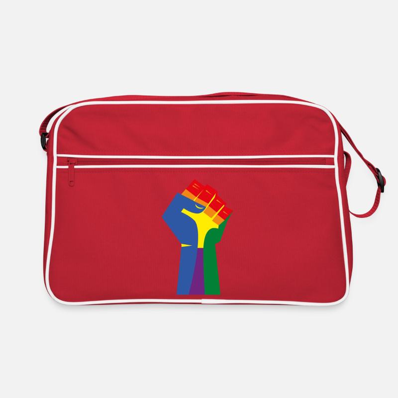 Die erhobene Faust (Regenbogenfarben) Retro Tasche