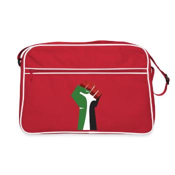 Le poing levé (vert, blanc, noir, rouge) - Sac Retro - rouge/blanc - Devant