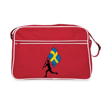 Drapeau Suède homme courant - Sac Retro - rouge/blanc - Devant