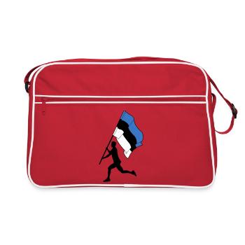 Drapeau Estonie homme courant - Sac Retro - rouge/blanc - Devant