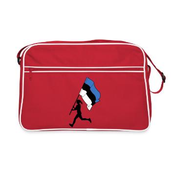 Drapeau Estonie femme courant - Sac Retro - rouge/blanc - Devant