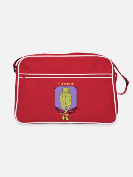 cigale Provençale avec Olives - Sac Retro - rouge/blanc - Devant