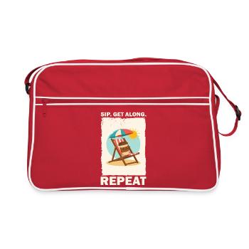 Sunny Beach Coffee Drinking Design - Retro Bag - red/white - Front