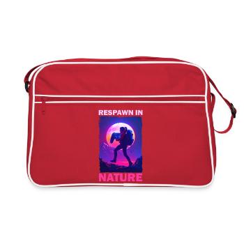 Paysage naturel de jeu d'aventure - Sac Retro - rouge/blanc - Devant