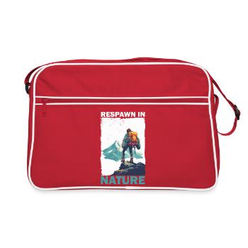 Alpiniste avec sac à dos dans les montagnes Jeux - Sac Retro - rouge/blanc - Devant