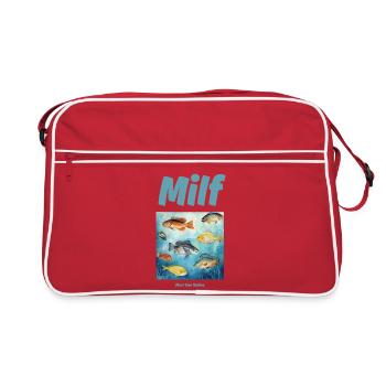 Mec, j’adore la pêche - Sac Retro - rouge/blanc - Devant