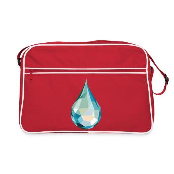 Goutte d’eau - Logo Low Poly cool - Sac Retro - rouge/blanc - Devant