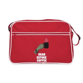 Dead from Coffee – Zombie Hand Coffee - Retro Bag - red/white - Front