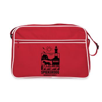 Île de Spiekeroog Loisirs Vacances Silhouette - Sac Retro - rouge/blanc - Devant