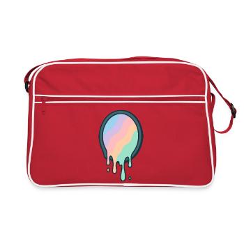 Melted Pastel Rainbow - Retro Bag - red/white - Front
