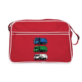 Garbage Truck Funny Garbage Day Garbage Truck - Retro Bag - red/white - Front