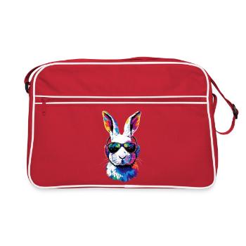 Lapin de montagne Lièvre arctique Labiin albinos Lapin blanc - Sac Retro - rouge/blanc - Devant