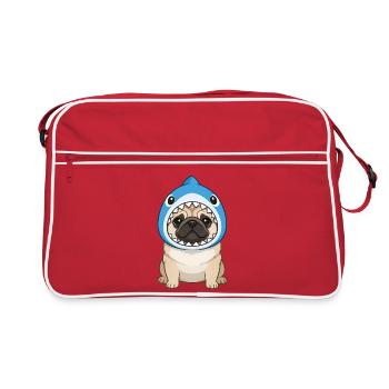 Carnaval de chiens carlins mignons Carnaval du Brésil Samba - Sac Retro - rouge/blanc - Devant
