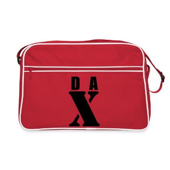 Dax – Conception du prénom | Typographie minimale - Sac Retro - rouge/blanc - Devant