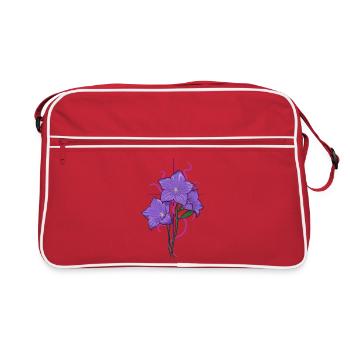 Fleur pourpre avec des aspects rose violet - Sac Retro - rouge/blanc - Devant