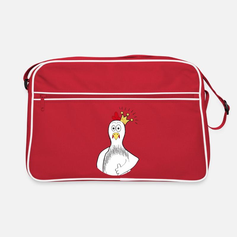 Huhn mit Krone Retro Tasche