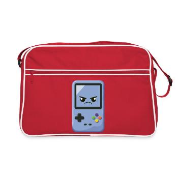 Lustige, kantige Spielkonsole - Retro Tasche - Rot/Weiß - Vorne