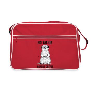 No conversation in front of coffee lover meerkat - Retro Bag - red/white - Front