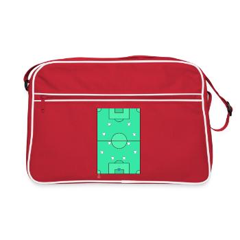 Classic 442 Football Tactical Pitch Design - Retro Bag - red/white - Front